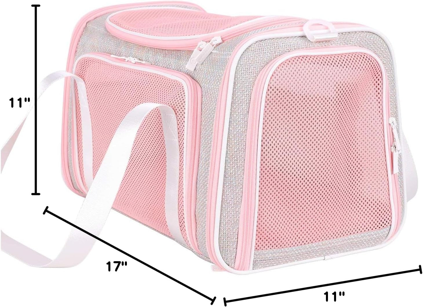 Soft Cute Travel Pet Carrier Bag for Medium Cats, Kitty and Puppy, Fantasy Pink, M