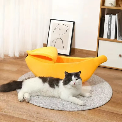 Banana Cat Bed House Funny Cute Cozy Cat Mat Beds Warm Durable Portable Pet Basket Kennel Dog Cushion Cat Supplies Multicolor