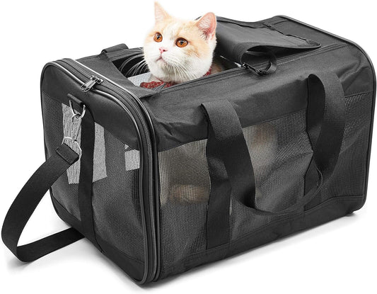 Scratchme Pet Travel Carrier Soft Sided Portable Bag for Cats, Small Dogs, Kittens or Puppies, Collapsible, Durable, Airline Approved, Travel Friendly, Carry Your Pet with You Safely and Comfortably